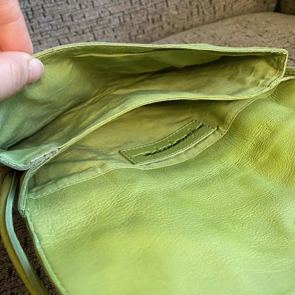 Free People Nicola Leather Crossbody Bag Green Small Shoulder Purse NWOT